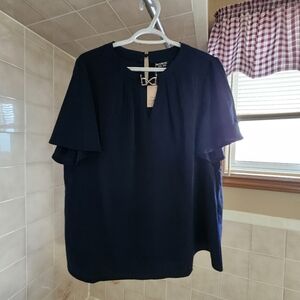 BloomChic Navy Top with Buckle Detail